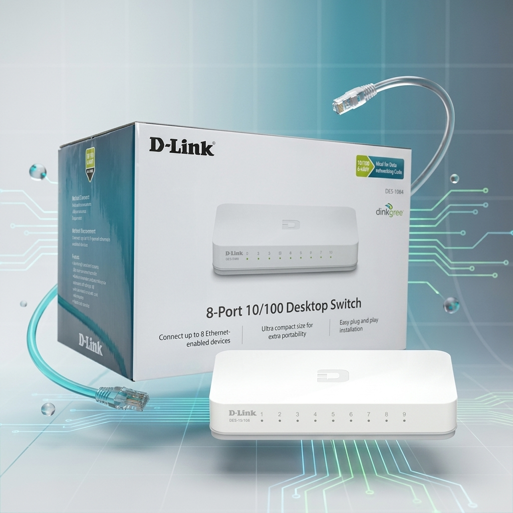 D-Link DES-1008C 8-Port 10/100Mbps Fast Ethernet Unmanaged Switch 2 D-Link Desktop Switch 8 port (2)