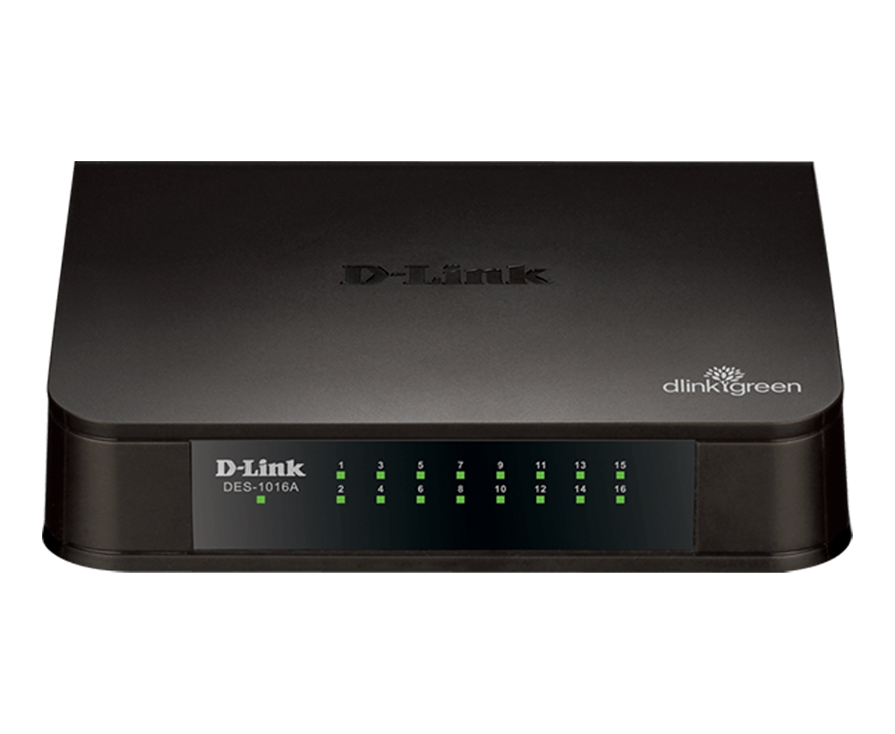 D-Link DGS-1016A 16-Port Gigabit Unmanaged Switch Fanless Plug & Play 5 D-Link POE Switch 16ch Unmnaged POE Swtich DES-1016A