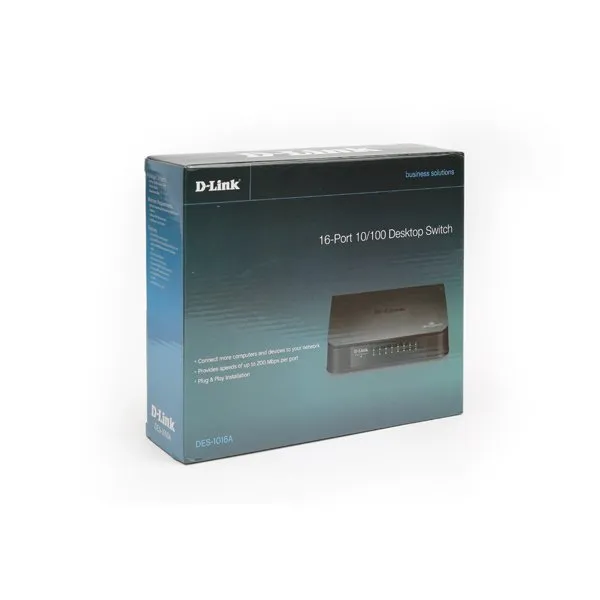 D-Link DGS-1016A 16-Port Gigabit Unmanaged Switch Fanless Plug & Play 4 D-Link POE Switch 16ch Unmnaged POE Swtich DES-1016A