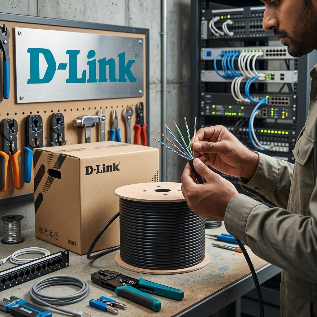 DLink NCB-C6UBLKR-305-O CAT6 UTP 305 Meter Outdoor LAN Cable 250MHz Gigabit 4 DLink networking cat6 305m cable (4)