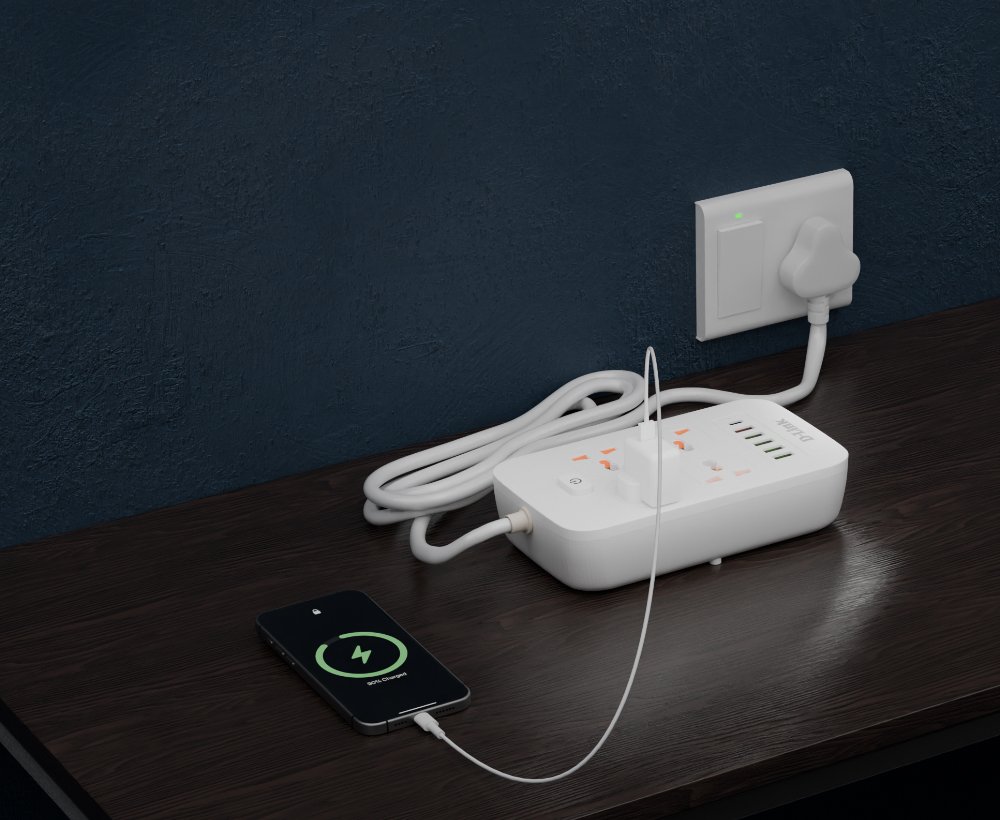 D-Link DPA-F451 4 AC 5 USB Power Strip with 1C Port 1500W Universal Power Extension 4 Dlink Power Strip with 4AC, 5USB & 1C port dpa-f451 3