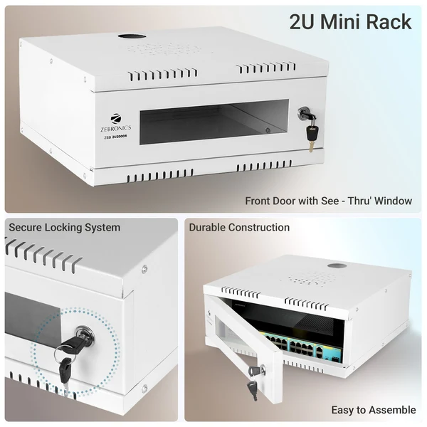 ZEBRONICS 2U CCTV Mini Rack with Lockable Door & Wall Mount Design ZEB-2U2000R 5 ZEBRONICS 2U CCTV MINI RACK ZEB-2U2000R 4