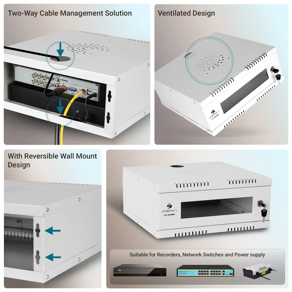 ZEBRONICS 2U CCTV Mini Rack with Lockable Door & Wall Mount Design ZEB-2U2000R 4 ZEBRONICS 2U CCTV MINI RACK ZEB-2U2000R 5