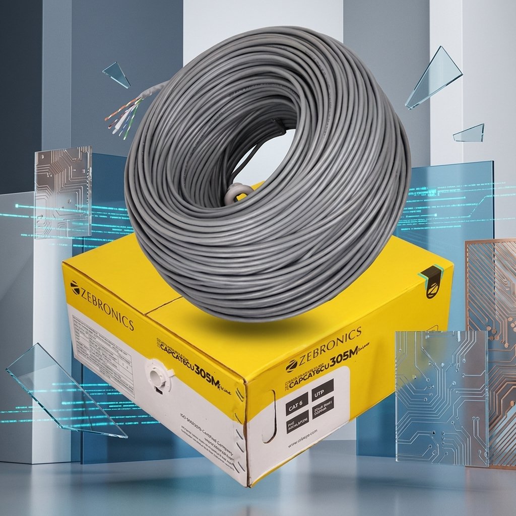 ZEBRONICS CAT6 305 Meter Solid Copper UTP LAN Cable C4PCAT6CU-305M PRIME 4 Zebronics Cat6 Cable 305m prime (2)