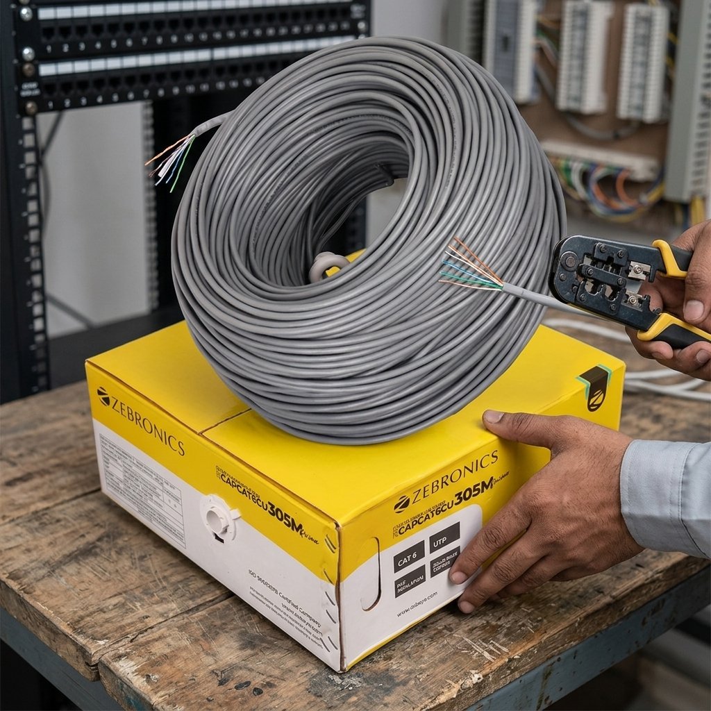ZEBRONICS CAT6 305 Meter Solid Copper UTP LAN Cable C4PCAT6CU-305M PRIME 2 Zebronics Cat6 Cable 305m prime (4)